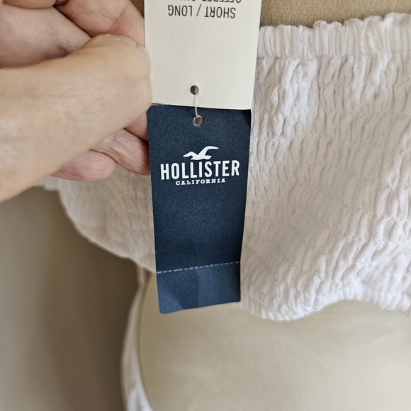 Hollister Womens XL White Tiered Maxi Dress NWT Viscose Milkmaid Puff Sleeve - Picture 3 of 13